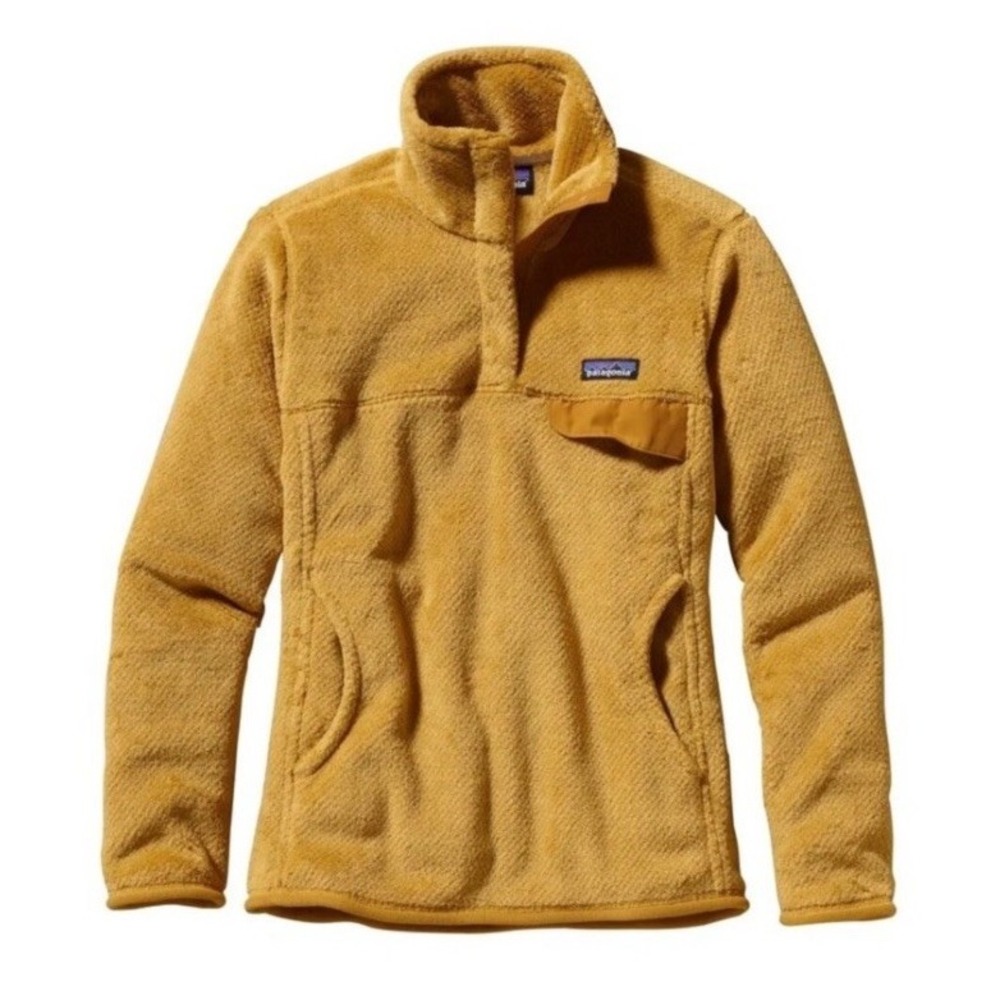 Patagonia Women's Small Re-Tool Snap-T Polartec Pullover Mustard Yellow Gold
